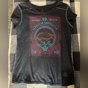 Double D Ranch Brown Pink Graphic Fitted Tee